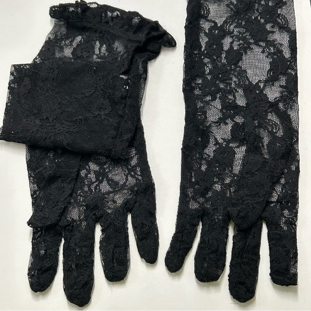 Black Lace Gloves Floral